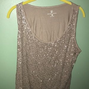 XL tan sequins tank